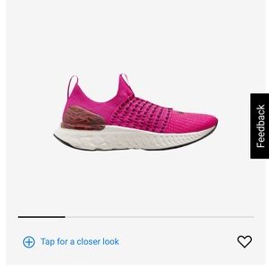 Nike React Phantom Run Fly Knit Two. Women Size 8. Pink.